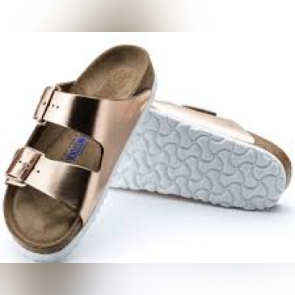 Birkenstock Arizona Soft Footbed copper metallic leather